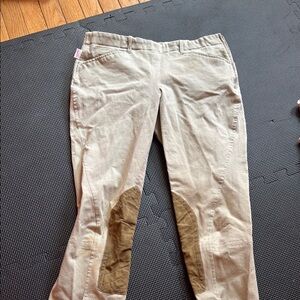 Tan Riding Pants with Knee Patches